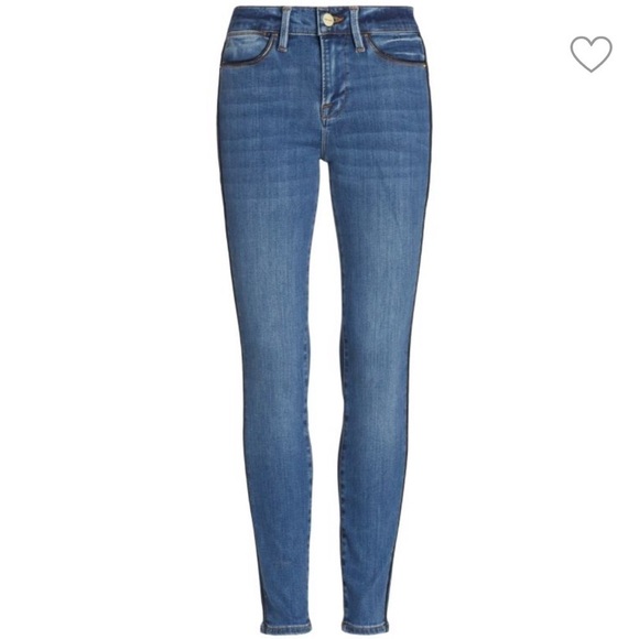 Frame Denim Le One High Rise Skinny Jeans SS Piping Size 25 New with tags! - Picture 15 of 16